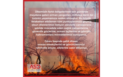Acil Sağlık Derneği’nden Orman Yangınlarına Karşı Duyarlılık Çağrısı!